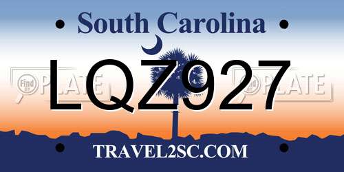 LQZ927 South Carolina License Plate
