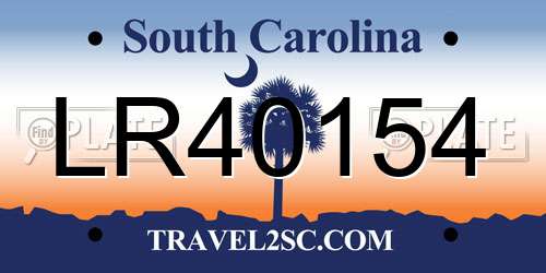 LR40154 South Carolina License Plate