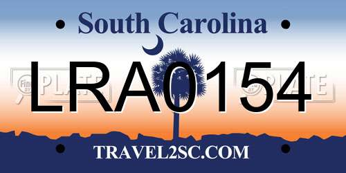 LRA0154 South Carolina License Plate