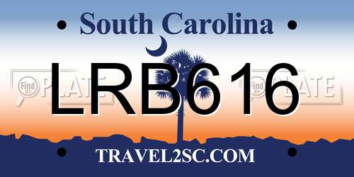 LRB616 South Carolina License Plate