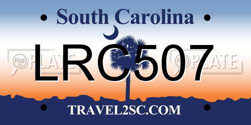 LRC507 South Carolina License Plate