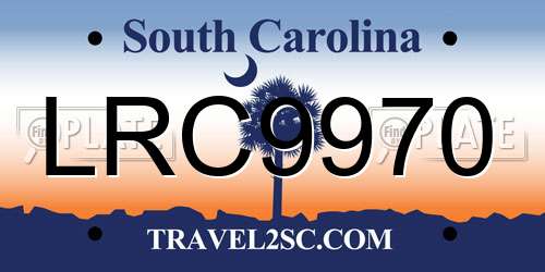 LRC9970 South Carolina License Plate