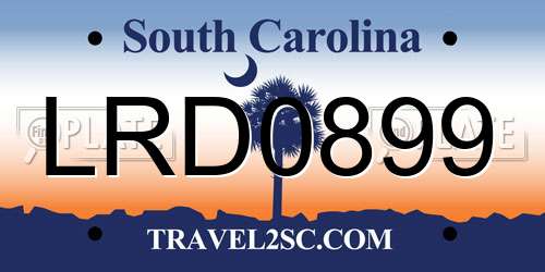 LRD0899 South Carolina License Plate
