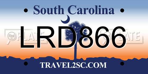 LRD866 South Carolina License Plate