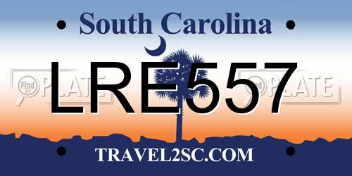 LRE557 South Carolina License Plate