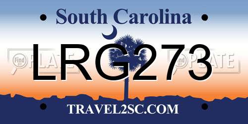 LRG273 South Carolina License Plate