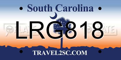 LRG818 South Carolina License Plate