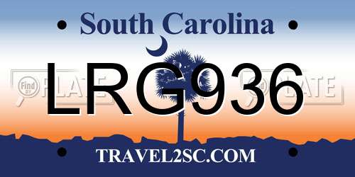LRG936 South Carolina License Plate