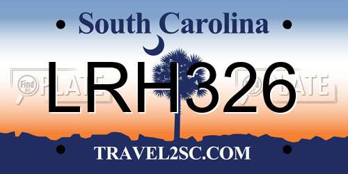 LRH326 South Carolina License Plate
