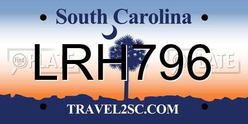 LRH796 South Carolina License Plate