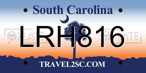 LRH816 South Carolina License Plate