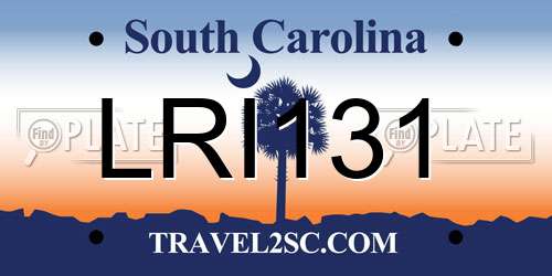 LRI131 South Carolina License Plate