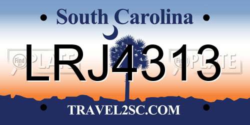 LRJ4313 South Carolina License Plate