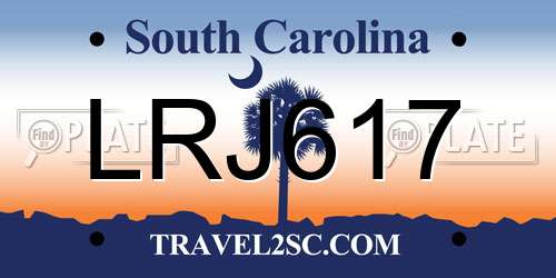 LRJ617 South Carolina License Plate