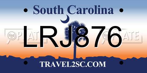 LRJ876 South Carolina License Plate