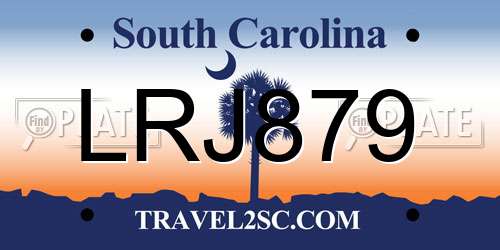 LRJ879 South Carolina License Plate