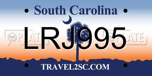 LRJ995 South Carolina License Plate