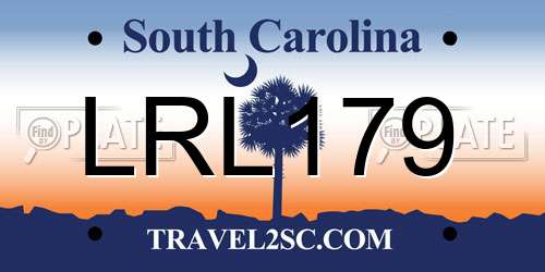 LRL179 South Carolina License Plate