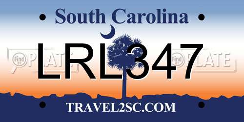 LRL347 South Carolina License Plate