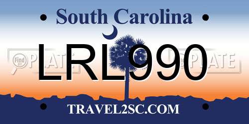 LRL990 South Carolina License Plate