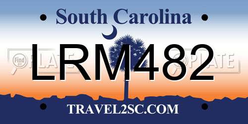 LRM482 South Carolina License Plate