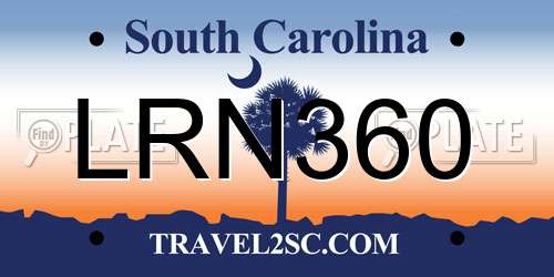 LRN360 South Carolina License Plate