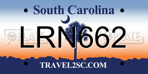 LRN662 South Carolina License Plate