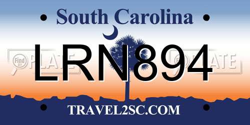 LRN894 South Carolina License Plate