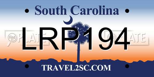 LRP194 South Carolina License Plate