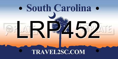 LRP452 South Carolina License Plate