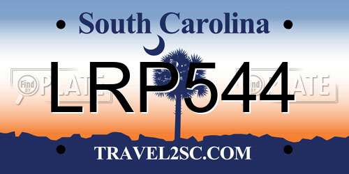 LRP544 South Carolina License Plate