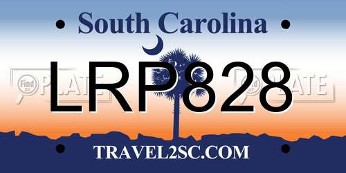 LRP828 South Carolina License Plate