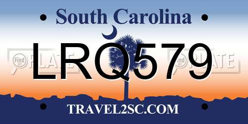 LRQ579 South Carolina License Plate