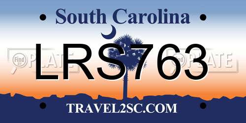 LRS763 South Carolina License Plate
