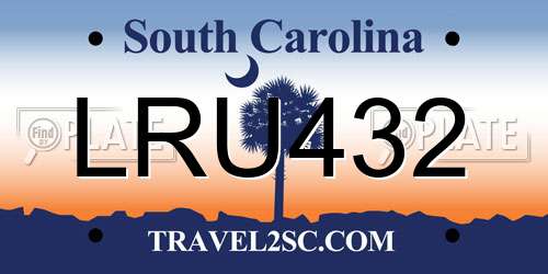 LRU432 South Carolina License Plate