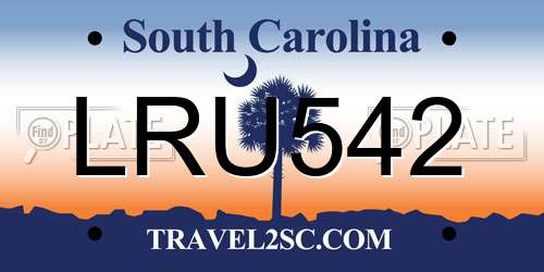 LRU542 South Carolina License Plate