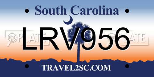LRV956 South Carolina License Plate