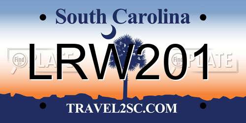 LRW201 South Carolina License Plate