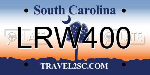 LRW400 South Carolina License Plate