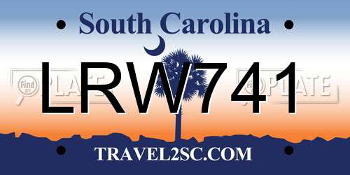 LRW741 South Carolina License Plate