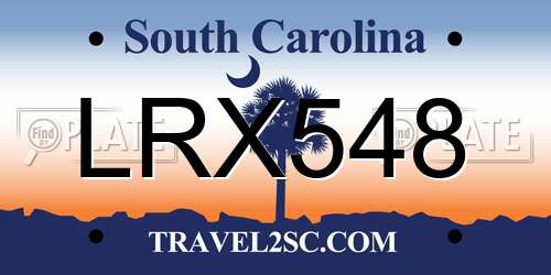 LRX548 South Carolina License Plate