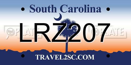 LRZ207 South Carolina License Plate