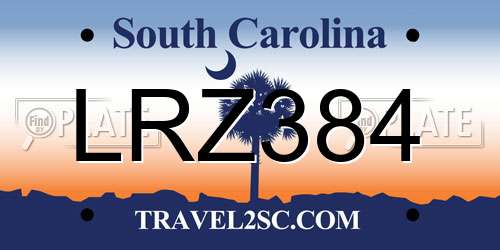 LRZ384 South Carolina License Plate