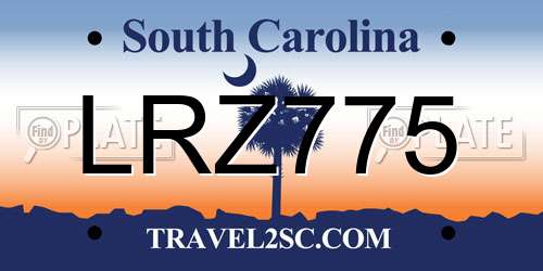 LRZ775 South Carolina License Plate