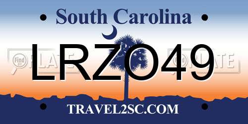 LRZO49 South Carolina License Plate