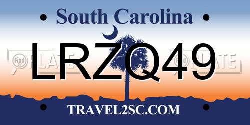 LRZQ49 South Carolina License Plate