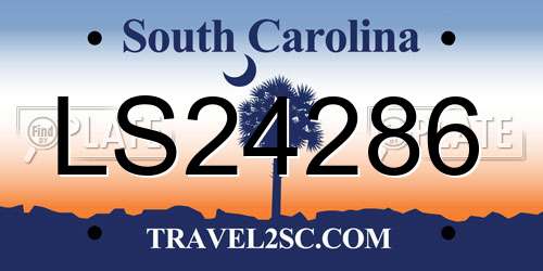 LS24286 South Carolina License Plate