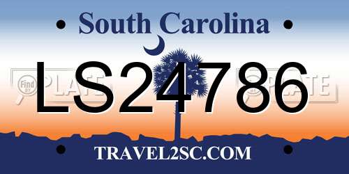 LS24786 South Carolina License Plate