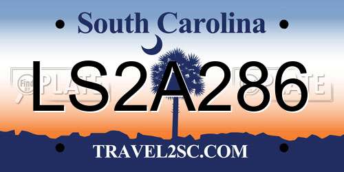 LS2A286 South Carolina License Plate