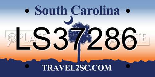 LS37286 South Carolina License Plate